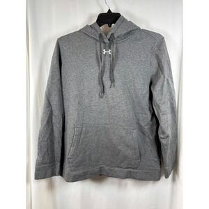 Under Armour Womens XL Rival Fleece Hoodie Gray Loose Fit Pullover Sweatshirt